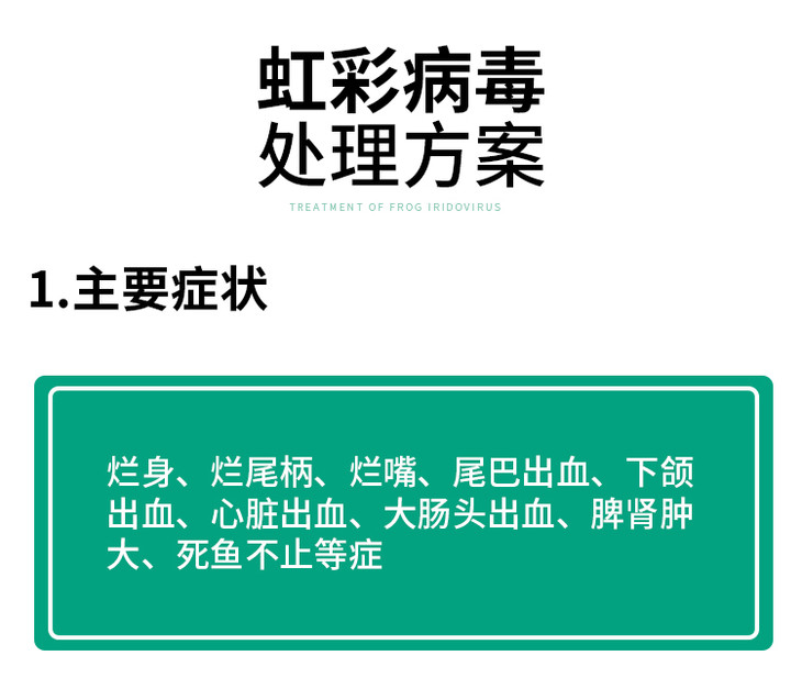 虹彩病毒处理方案(如需购买产品请在善泽专区选购)