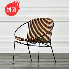 北欧乡村进口东南亚 Living room实木铁艺餐椅休闲围椅