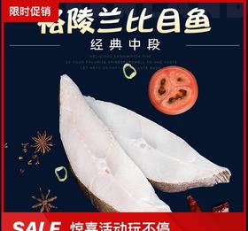 【广东奥园物业业主专享】精选冷鲜系列 比目鱼中段300g 海鲜深海新鲜冷冻