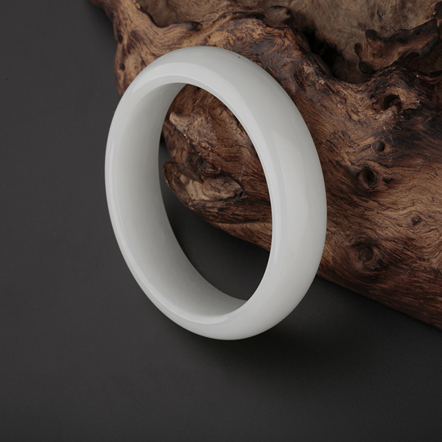 【玉玲珑】天然和田玉手镯白玉镯子女款玉镯玉器玉石珠宝