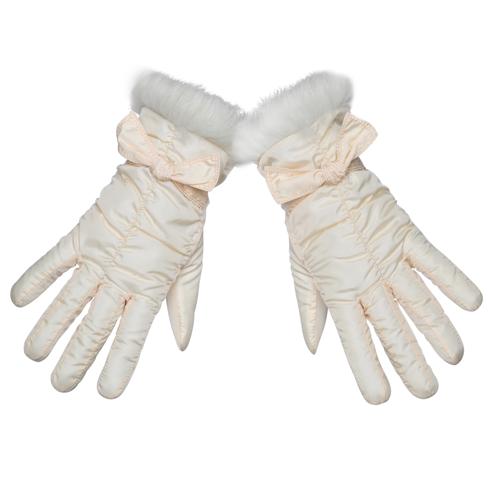 罗欧蒂斯 布料手套 女式 加厚 秋冬 韩 防寒中长款 保暖手套w-87