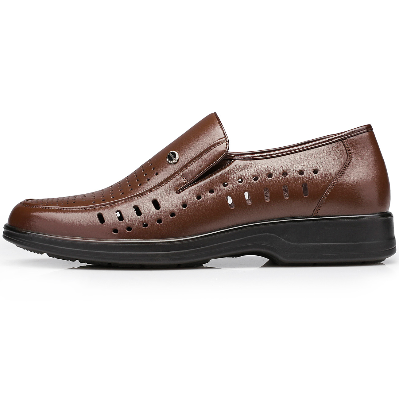 奥康 透气鞋洞洞鞋 流行男鞋真皮男凉鞋 潮流正装男单鞋爸爸鞋