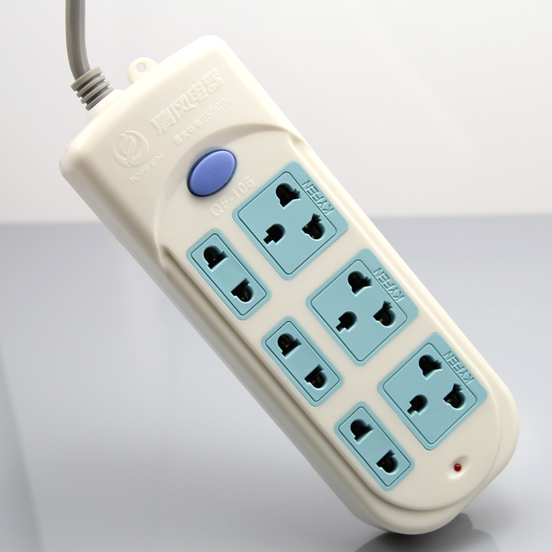 清风电源插座qf-106l 插排插线板10米带开关超长接线板拖线板排插