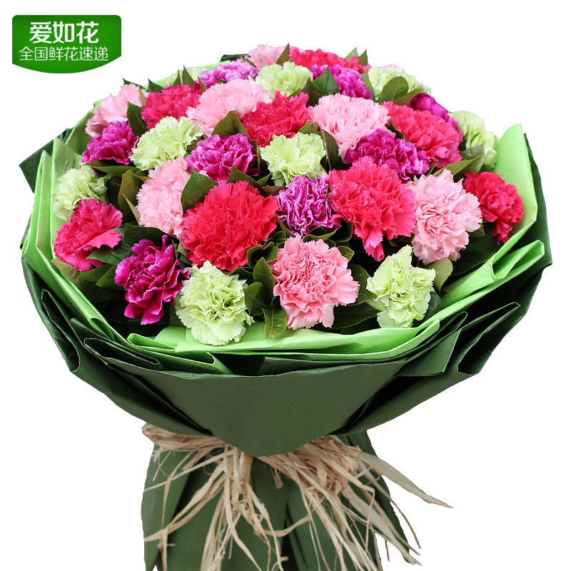 33朵康乃馨母亲节鲜花速递成都鲜花北京上海武汉南京花店祝福鲜花