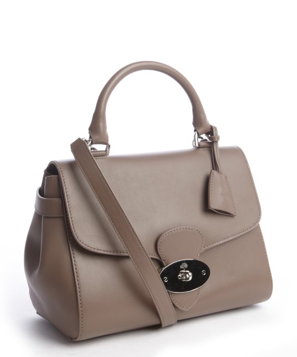 美国代购 mulberry taupe leather medium sized top handle bag (7.