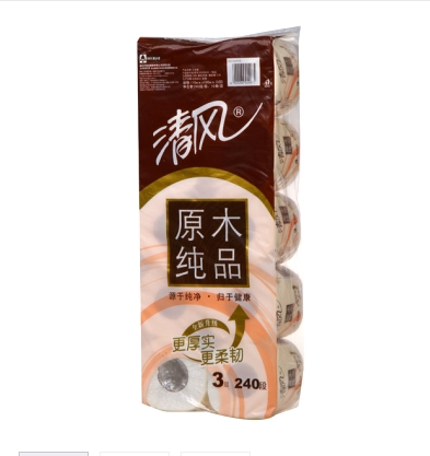 清风原木纯品3层130g卷纸*10卷