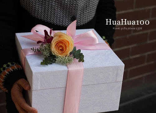 10朵进口七彩玫瑰花盒 商品图1