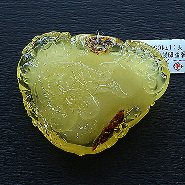 天工琥珀蜜蜡 波罗的海天然吉祥如意龙雕件挂坠吊坠包邮201690