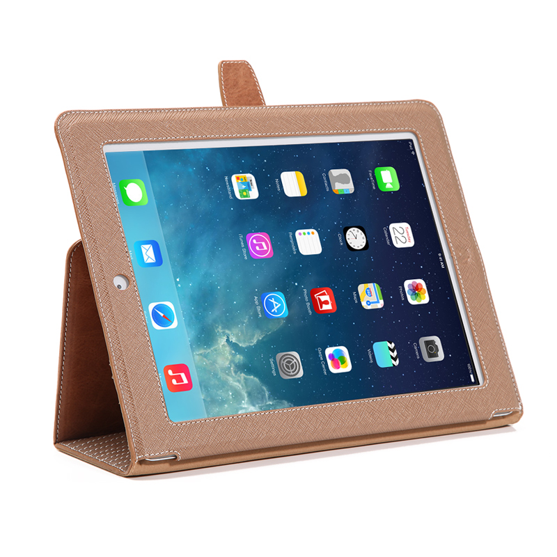 苹果平板电脑 真皮ipad2 3 4保护套全包边带休眠外壳超薄爱派皮套