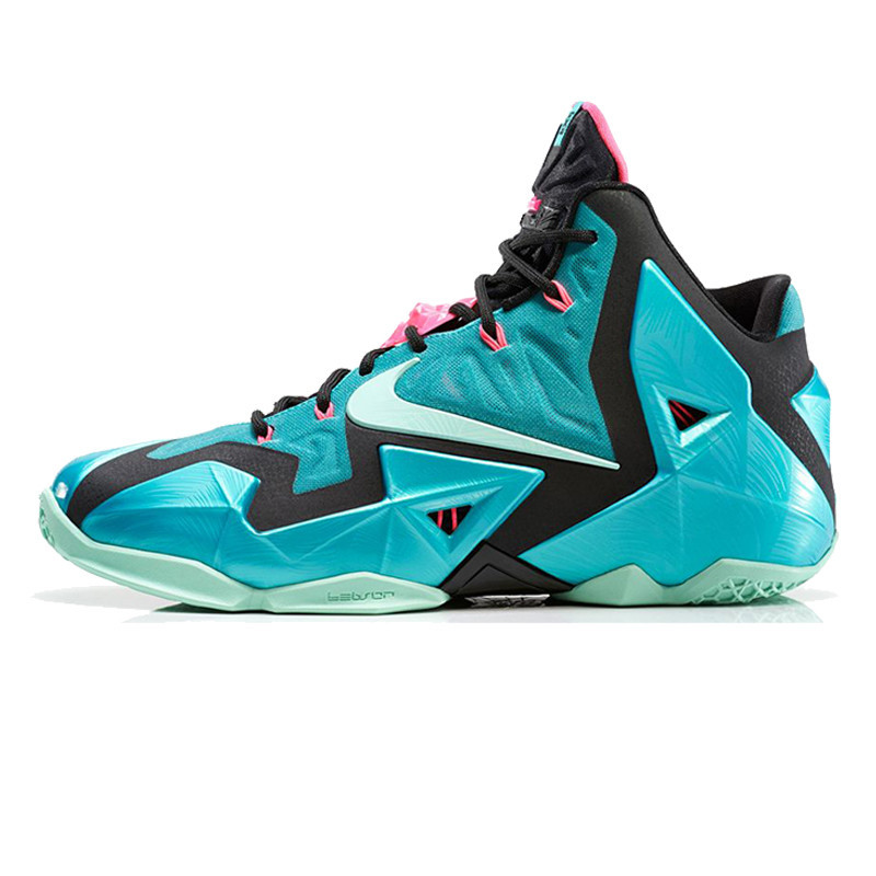 nike lebron 11黑冰蓝碳纤维lbj11篮球鞋61