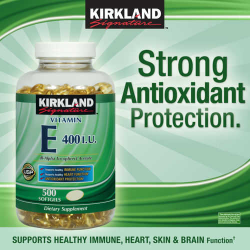 美国直邮 kirkland signature 400 i.u. 维生素e抗氧化500粒大瓶装