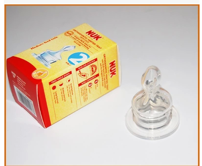 nuk 标准口径硅胶奶嘴(2号6-18月中圆孔单个盒装)