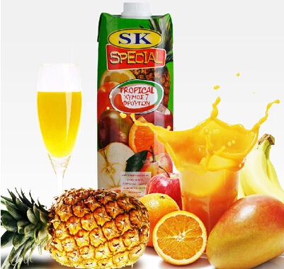 供应塞浦路斯原装进口果汁 sk牌7种热带水果汁 1l 12*1l