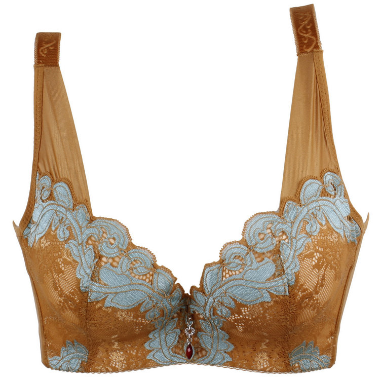 纤黛尔910472调整型聚拢厚ab杯挤胸按摩精油蕾丝文胸专柜正品