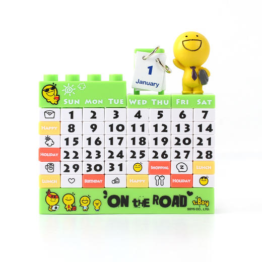 趣玩 Ssys/时尚元素DIY公仔积木万年历 创意可爱玩具积木日历摆件包邮 商品图1