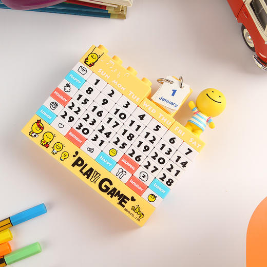 趣玩 Ssys/时尚元素DIY公仔积木万年历 创意可爱玩具积木日历摆件包邮 商品图6