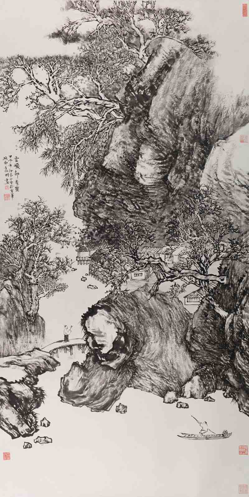 李仕明 136×68cm 纸本水墨