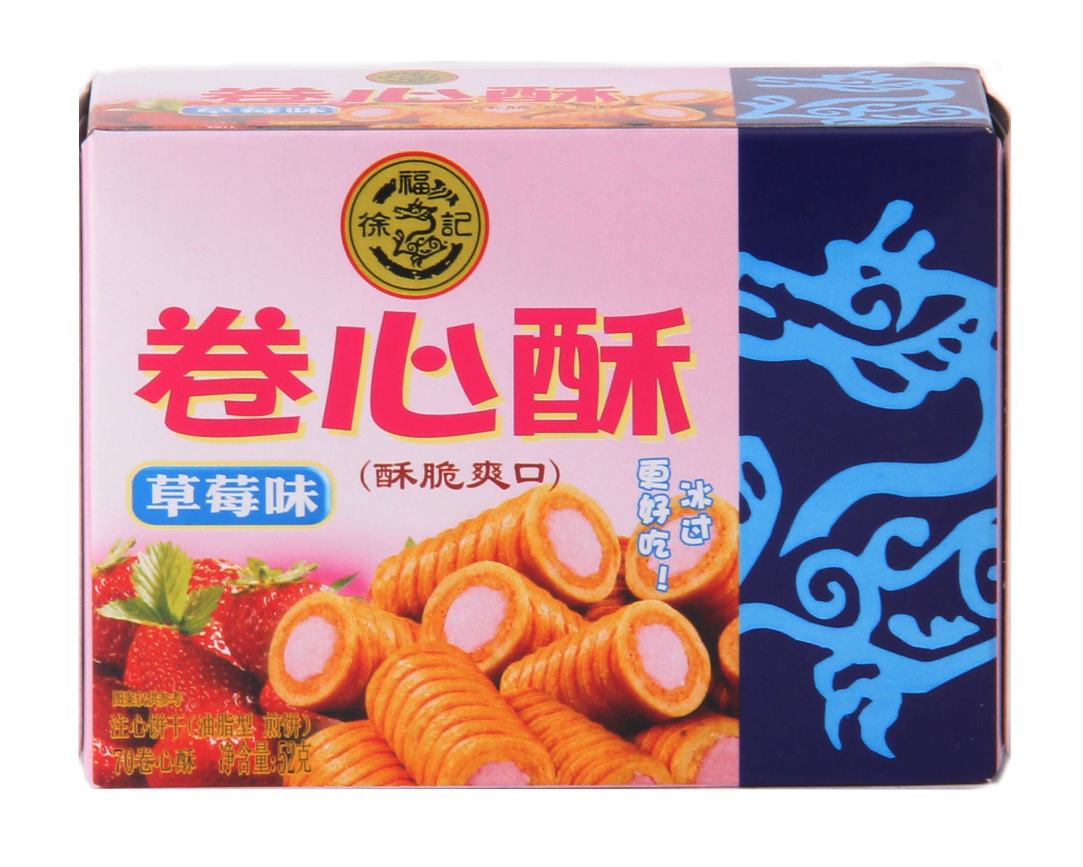 徐福记卷心酥草莓味52g
