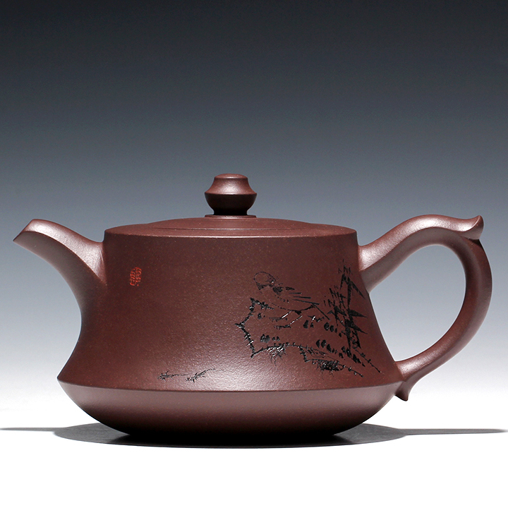 国家级名家陶建纯手工正品紫砂壶-飞把柱础