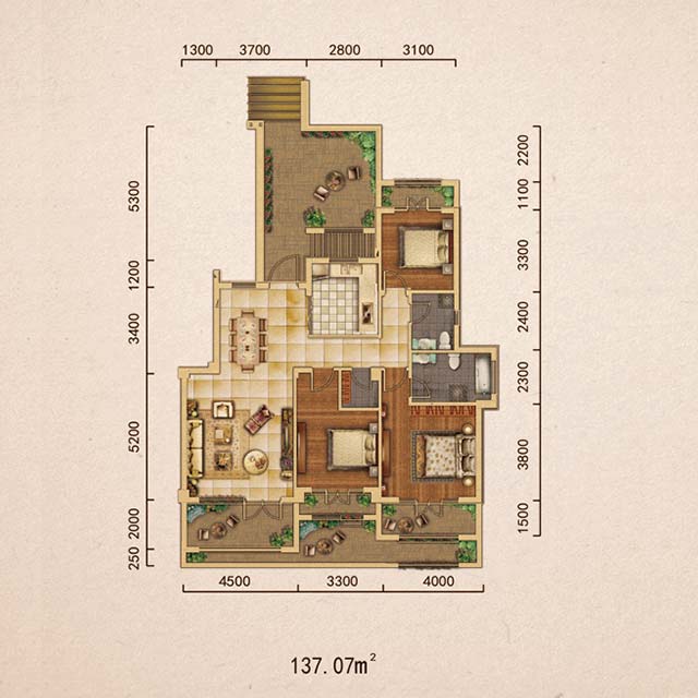 由石家庄宝泰房地产开发有限公司开发,住宅总建筑面积193744平米,绿化