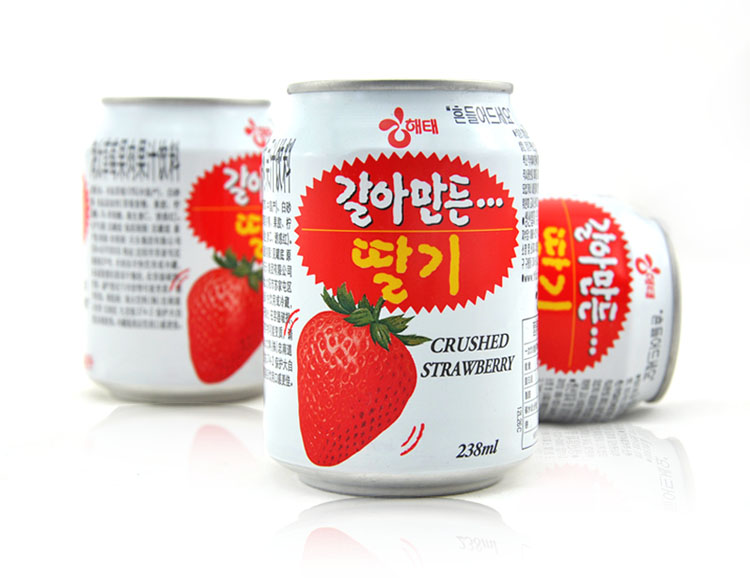 进口韩国海太草莓汁