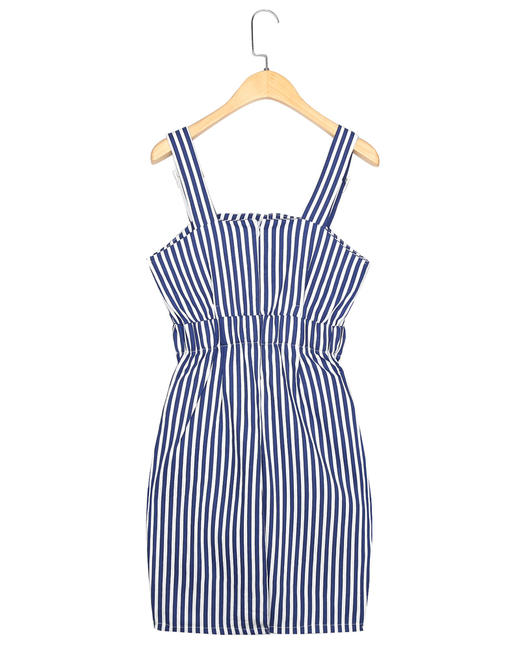 2014春夏新款韩国范条纹印花吊带修身韩版原宿风连衣裙女1307C 商品图2