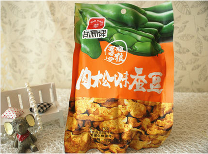 办公室休闲零食品 甘源牌肉松味蚕豆零食75g