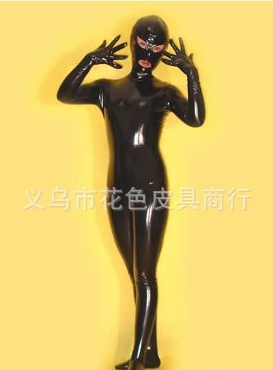 另类套装诱惑夜店制服紧身连体皮衣束身衣 情