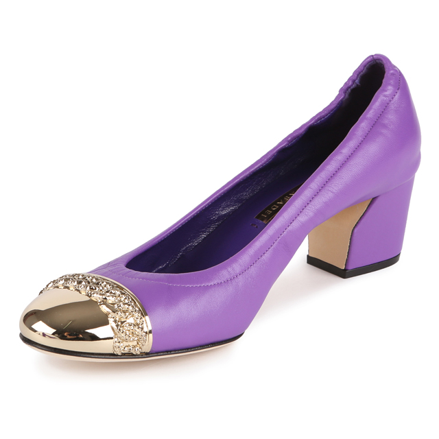 casadei 春夏时尚通勤深紫色羊皮单鞋