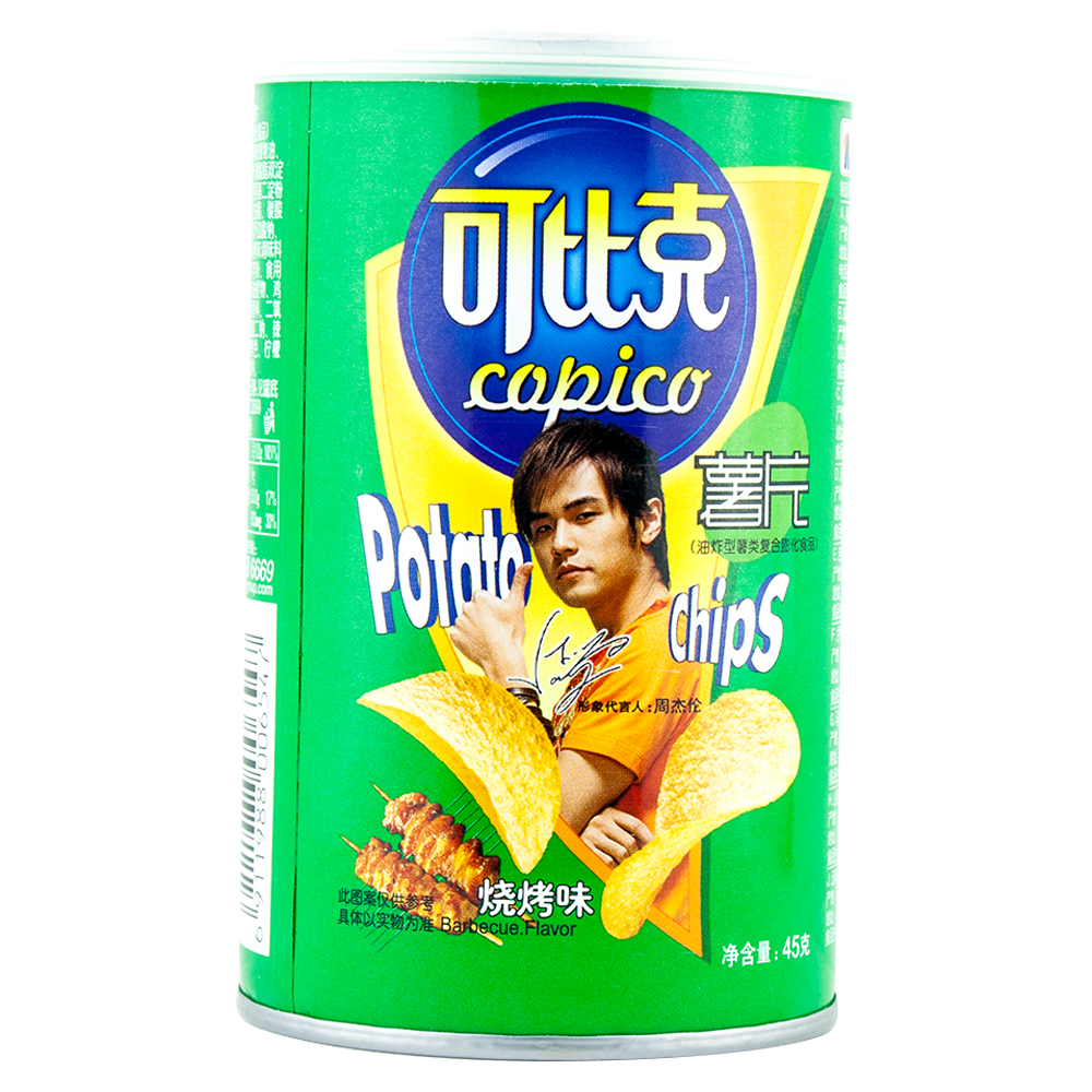可比克烧烤味罐装薯片45g