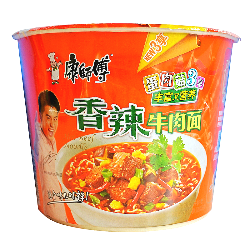 t康師傅 方便麵 經典 香辣牛肉麵 108g/桶