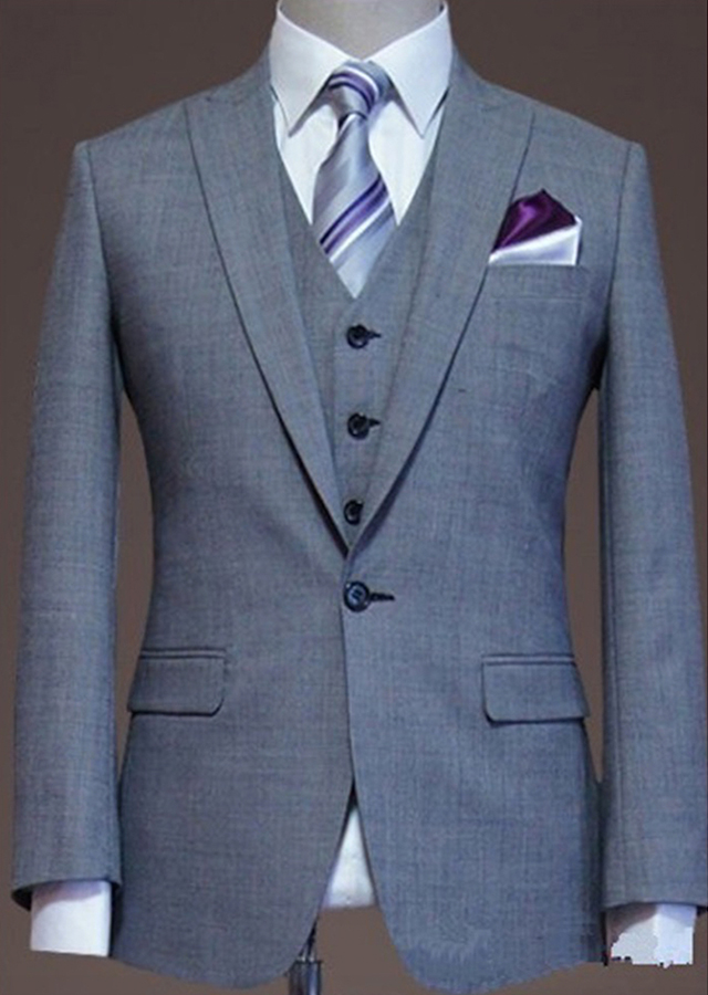 nx8030 灰色一粒扣戗驳领