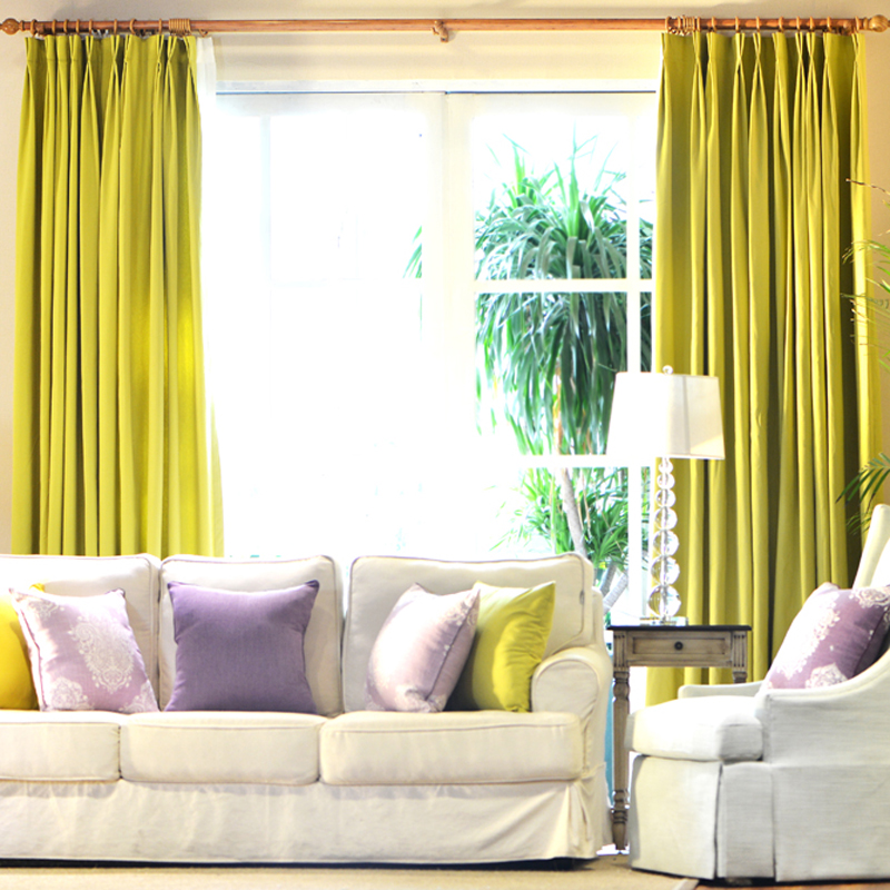 pulaca柠檬黄自由乡村系列窗帘