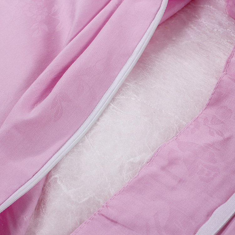 纯棉贡缎提花蚕丝被 新品粉色桑蚕长丝春秋被子 2斤装厂家批发