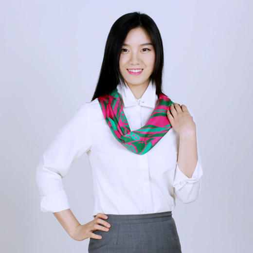 莲花印象  桑蚕丝斜纹绸丝巾 商品图2