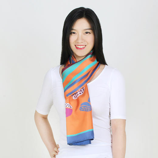 莲花印象  桑蚕丝斜纹绸丝巾 商品图2