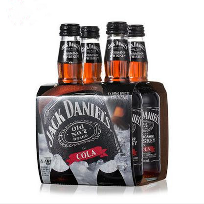 杰克丹尼可乐 威士忌味配制酒 原装进口 预调鸡尾酒 5度 4瓶装