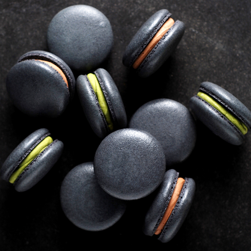 古樾 古法黑色马卡龙甜点黑魔法5粒装