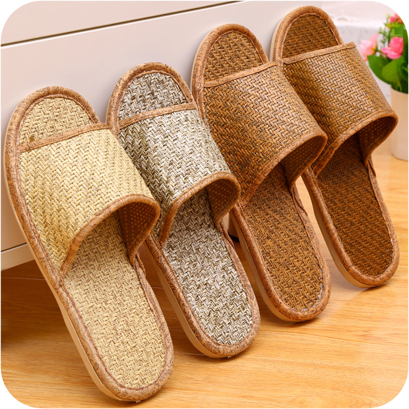 竹藤编织凉席居家凉拖鞋 春夏情侣拖鞋室内防滑拖鞋男女拖鞋i884