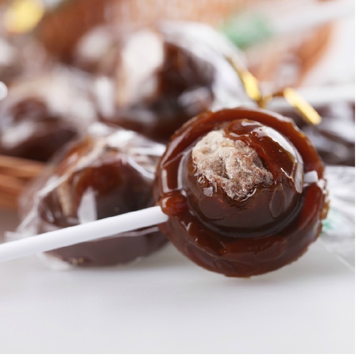 狐狸夫妇 台湾进口食品素手浣花纯黑糖话梅棒棒糖 10支装无添加剂