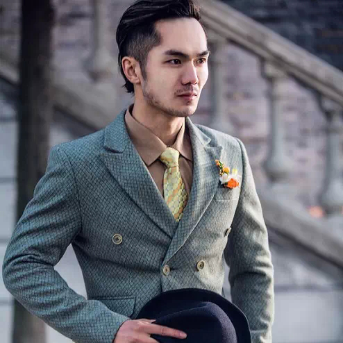 2015新款男士礼服派克男装绅士外景拍摄写真时尚西装显气质修身zm074