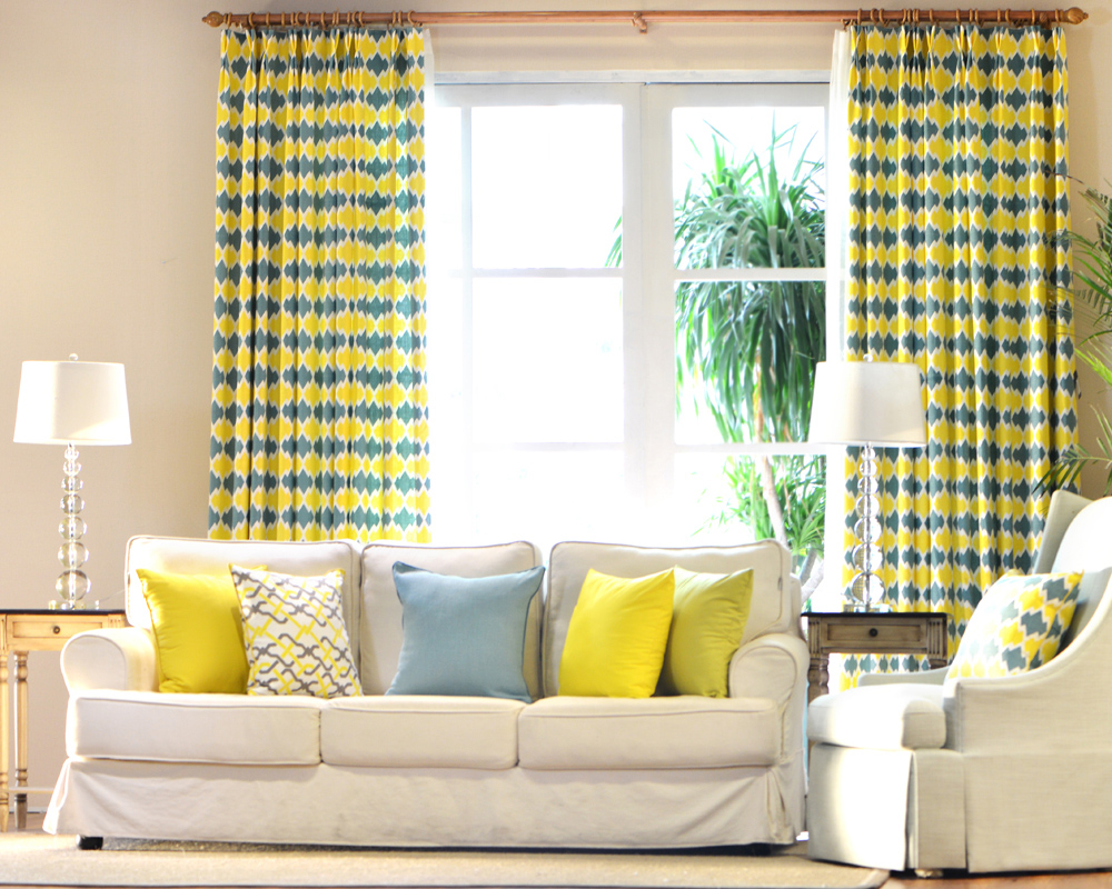 pulaca柠檬黄自由乡村系列窗帘