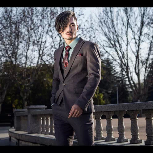 2015新款男士礼服派克男装绅士外景拍摄写真时尚西装显气质修身zm067