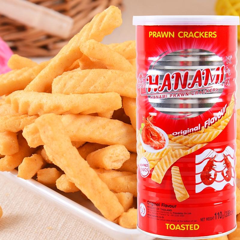泰国进口零食品 超好吃卡乐美 原味/香辣大罐虾条110g
