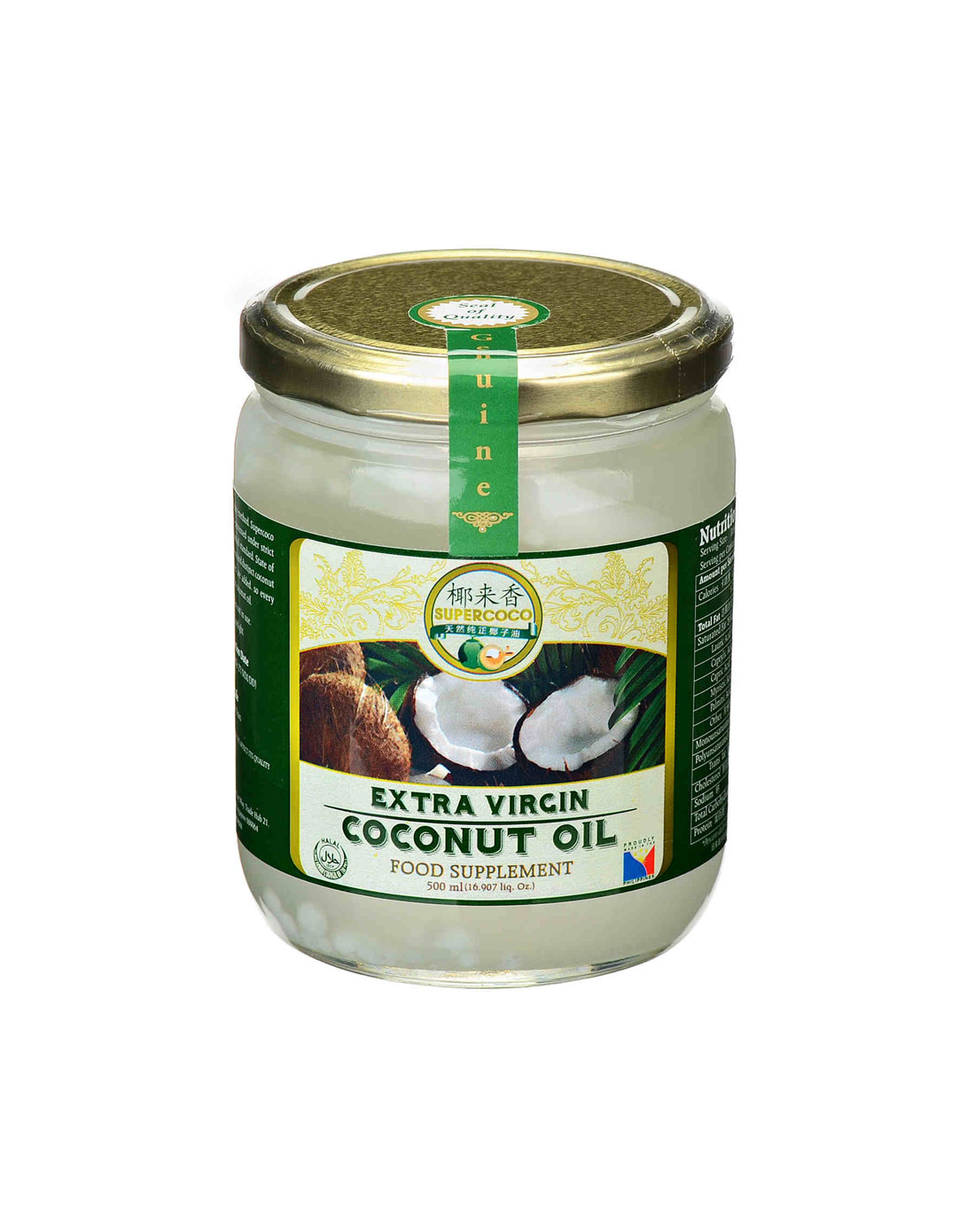 椰来香 椰子油(玻璃瓶) 500ml
