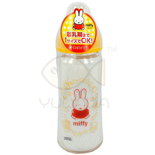 chuchu啾啾miffy婴儿宽口径玻璃奶瓶160/240ml x型奶嘴