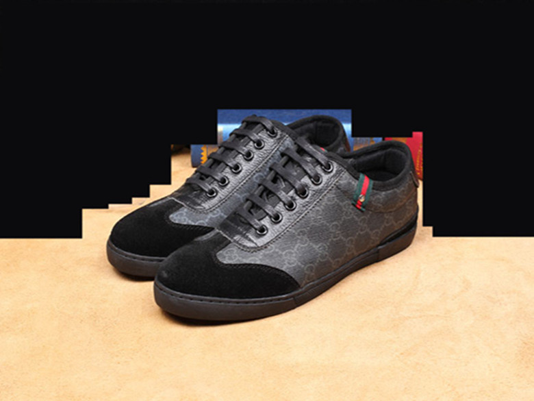 新款酷奇黑色男鞋欧洲站反绒磨砂皮低帮欧美风时尚潮流系带男鞋0