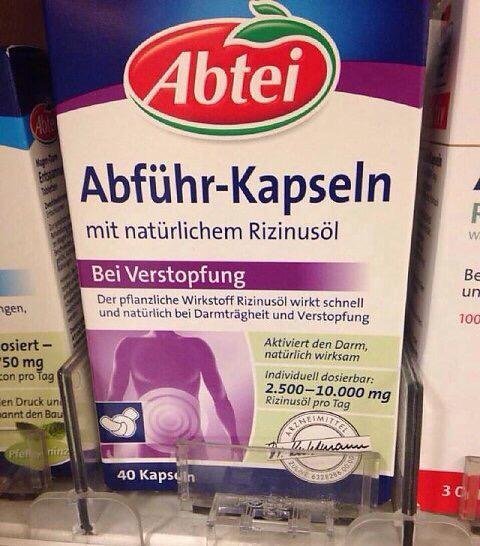 abtei 蓖麻油胶囊便秘清肠排毒宿便润肠通便