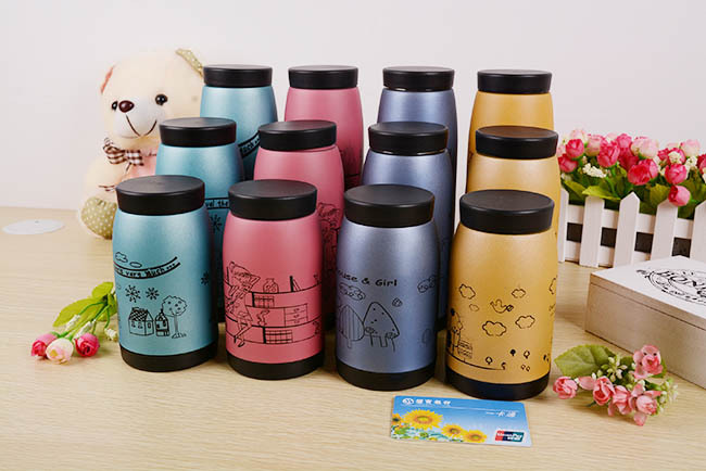 342/3/5大中小大肚杯 不锈钢磨砂创意便携保温杯情侣水杯子学生杯