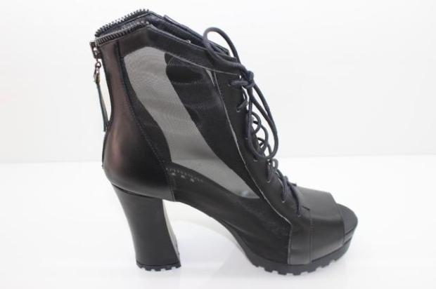 安妮娜凉鞋a-02专柜正品15年新款超高跟牛皮鱼嘴防水台网面女鞋